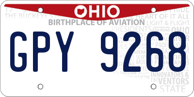 OH license plate GPY9268