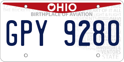 OH license plate GPY9280