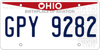 OH license plate GPY9282