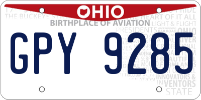 OH license plate GPY9285