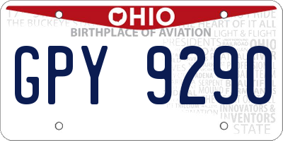 OH license plate GPY9290