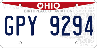 OH license plate GPY9294