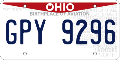 OH license plate GPY9296
