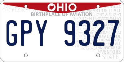 OH license plate GPY9327