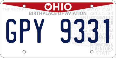 OH license plate GPY9331