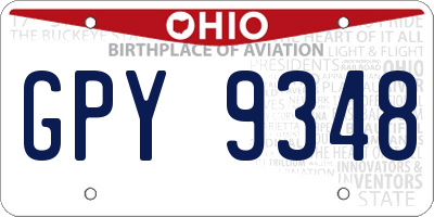 OH license plate GPY9348