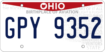 OH license plate GPY9352
