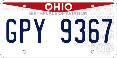 OH license plate GPY9367
