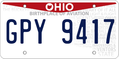 OH license plate GPY9417