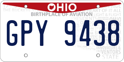 OH license plate GPY9438