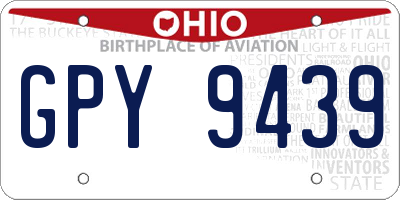 OH license plate GPY9439