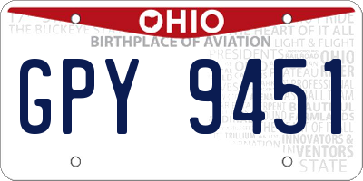 OH license plate GPY9451
