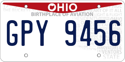 OH license plate GPY9456