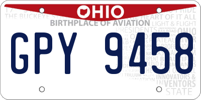 OH license plate GPY9458