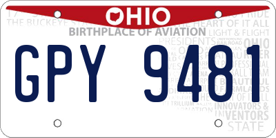 OH license plate GPY9481