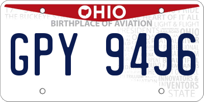 OH license plate GPY9496