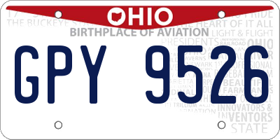 OH license plate GPY9526