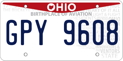 OH license plate GPY9608
