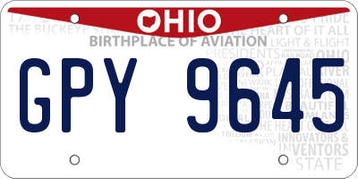 OH license plate GPY9645