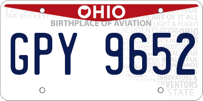 OH license plate GPY9652