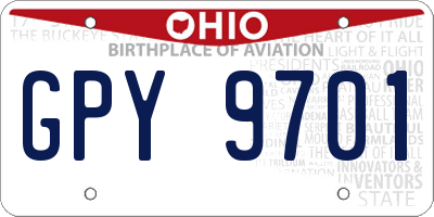 OH license plate GPY9701