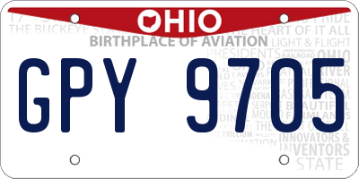 OH license plate GPY9705