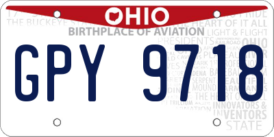 OH license plate GPY9718