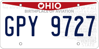 OH license plate GPY9727