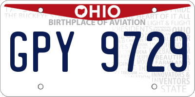 OH license plate GPY9729