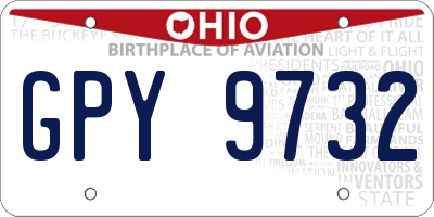 OH license plate GPY9732