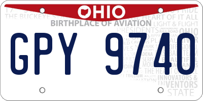 OH license plate GPY9740