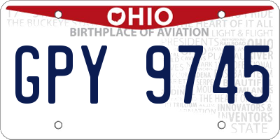 OH license plate GPY9745