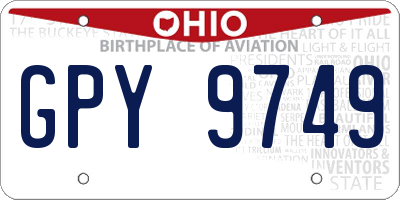 OH license plate GPY9749
