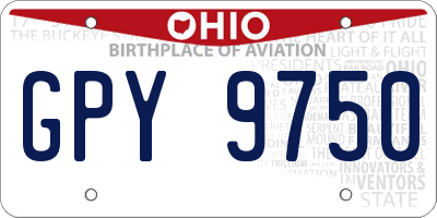 OH license plate GPY9750