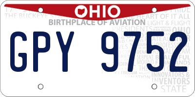 OH license plate GPY9752