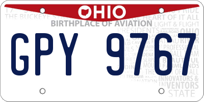 OH license plate GPY9767