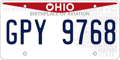 OH license plate GPY9768