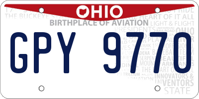 OH license plate GPY9770