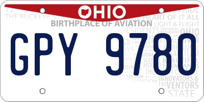 OH license plate GPY9780