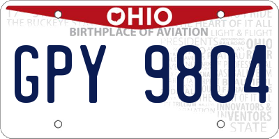 OH license plate GPY9804