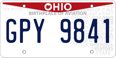 OH license plate GPY9841
