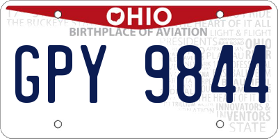 OH license plate GPY9844