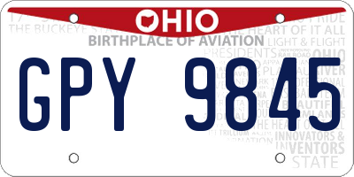 OH license plate GPY9845
