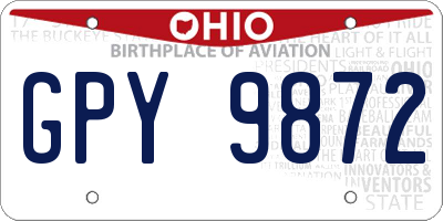 OH license plate GPY9872