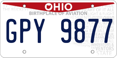 OH license plate GPY9877