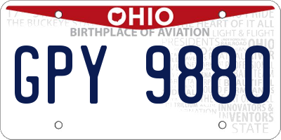 OH license plate GPY9880
