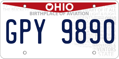 OH license plate GPY9890