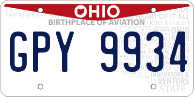 OH license plate GPY9934
