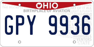 OH license plate GPY9936