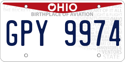 OH license plate GPY9974